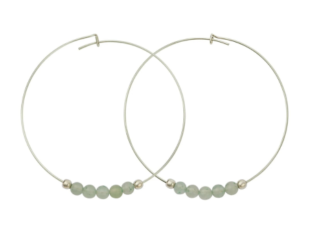 &Livy Green Aventurine Hyevibe Gemstone Hoop Earrings Online now