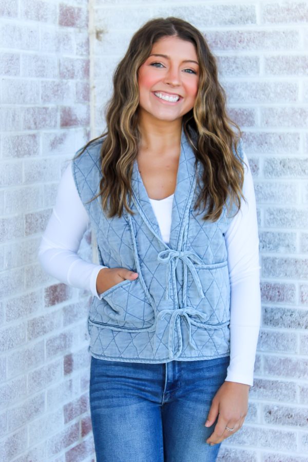 A Little Longer Quilted Vest Online Hot Sale