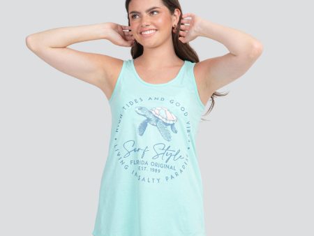 Women Pastel Turtle Flowy Tank Top Online Sale