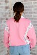 Bonnie Oversized Collar Floral Fleece Top For Cheap